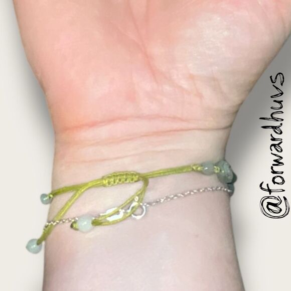 Jade Engraved Beads Beaded Bracelet with Adjustable Cord - Picture 5 of 7